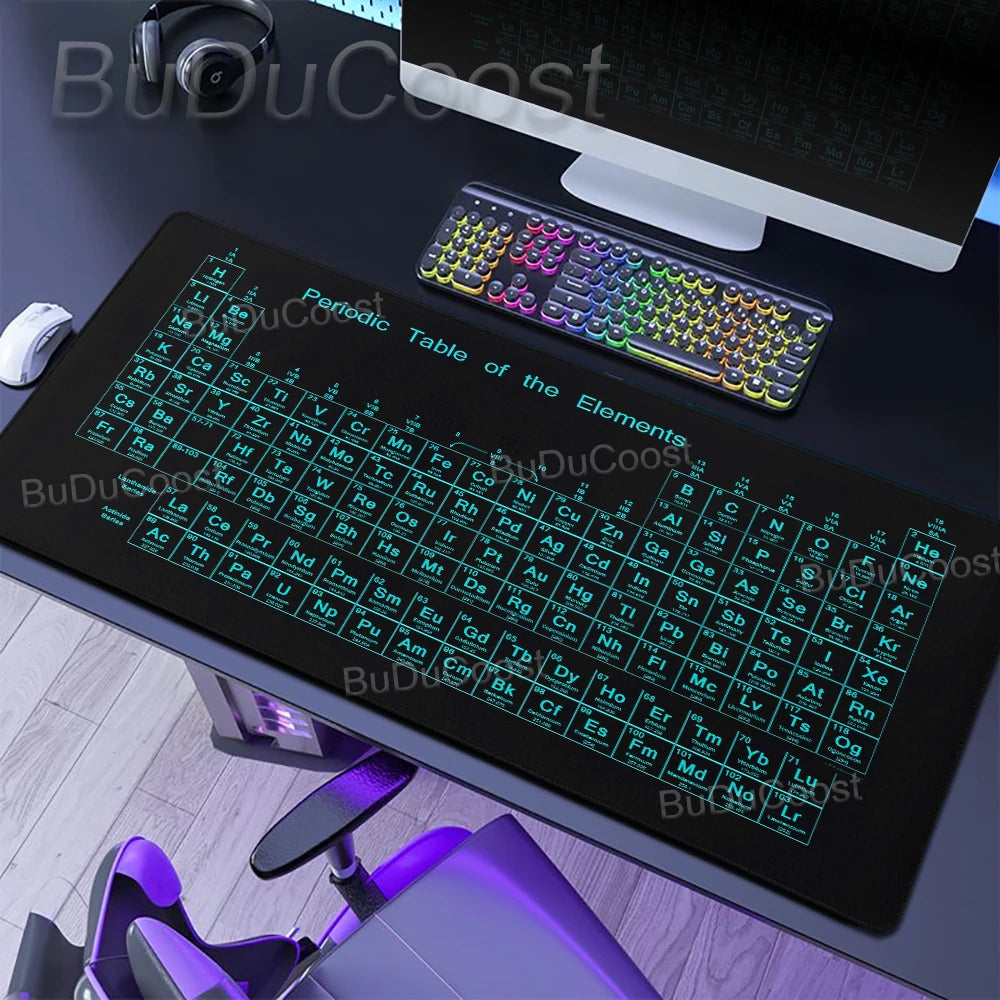 HD Periodic Table Of Elements Xxl Desk Mat PC Extended Mousepad Gamer Computer Mouse Pad Gaming Keyboard Mats Office Accessories