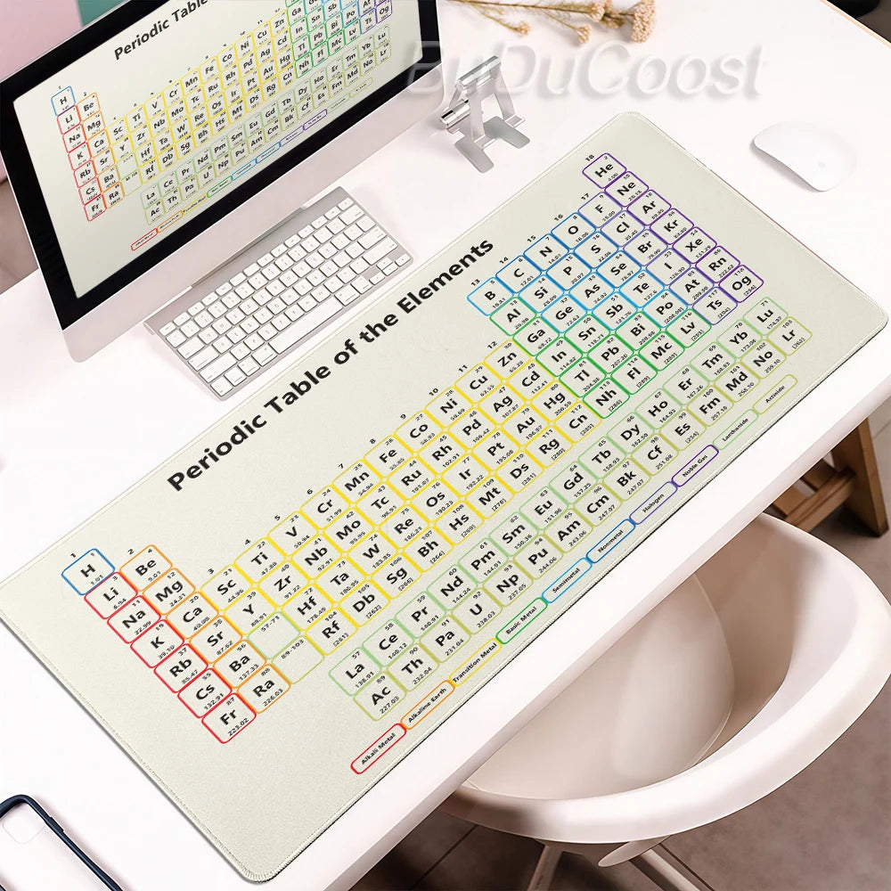 HD Periodic Table Of Elements Xxl Desk Mat PC Extended Mousepad Gamer Computer Mouse Pad Gaming Keyboard Mats Office Accessories