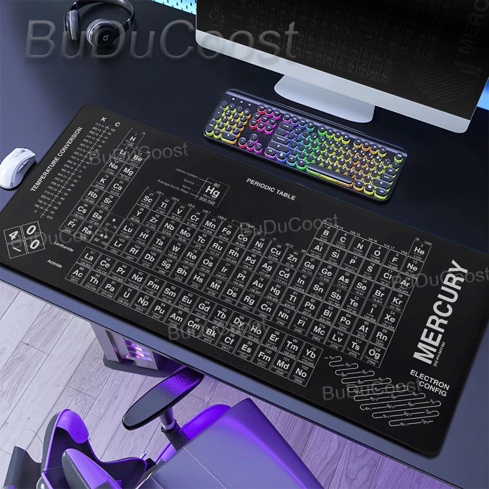 HD Periodic Table Of Elements Xxl Desk Mat PC Extended Mousepad Gamer Computer Mouse Pad Gaming Keyboard Mats Office Accessories