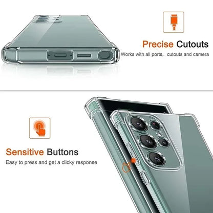 Clear PU Shockproof Back Case For Samsung Galaxy S24 S23 S22 Ultra S21 S20 FE S10 S9 S8 Plus ransparent Case - Digital Edges | Online Electronics Store