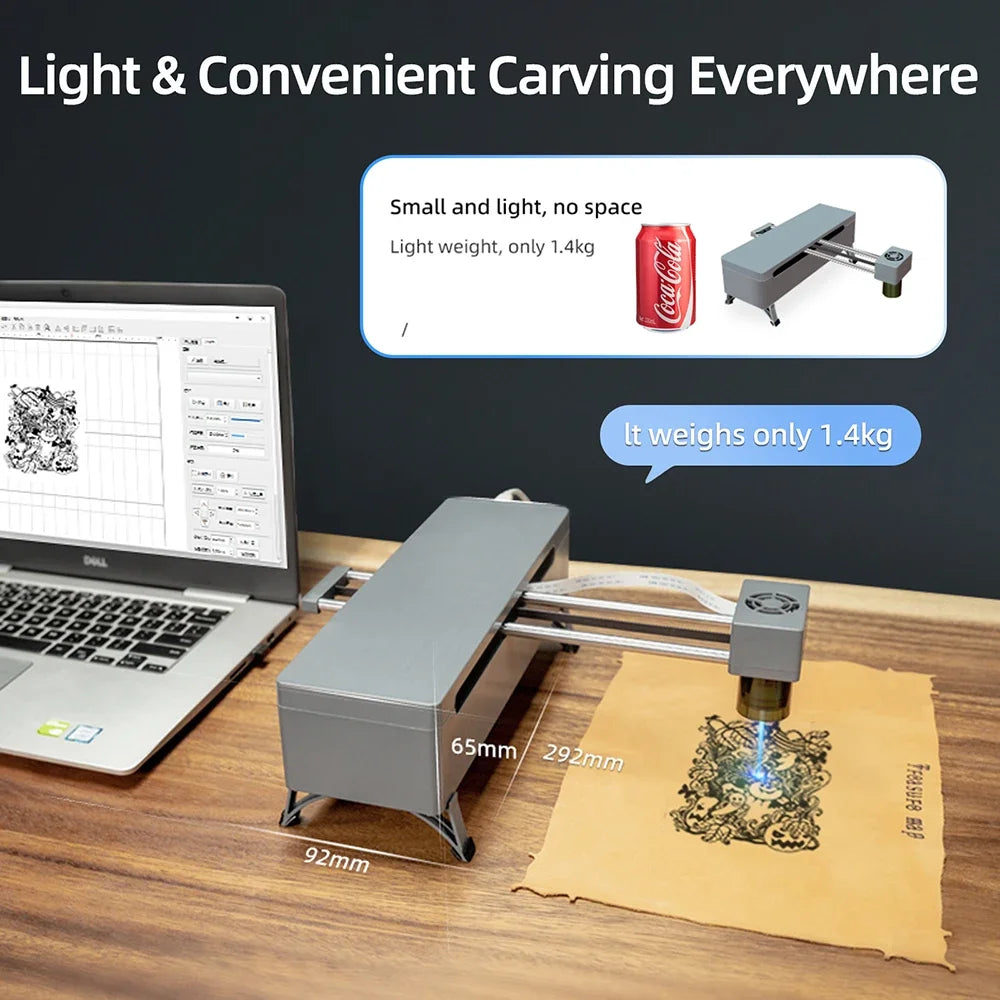 Laser Engraver Machine Diy CNC Engraving Machine 7W/15W Portable for Woodworking Metal Logo Leather Bamboo - Digital Edges | Online Electronics Store