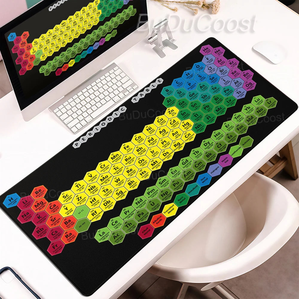 HD Periodic Table Of Elements Xxl Desk Mat PC Extended Mousepad Gamer Computer Mouse Pad Gaming Keyboard Mats Office Accessories