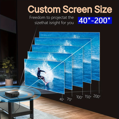 Projector With WIFI And BT, Full HD 1080P Mini Projector For iPhone, 5G Short Throw Movie Projector For Home Cinema, Small Outdoor Projector With Speaker, USB, VGA - Digital Edges | Online Electronics Store