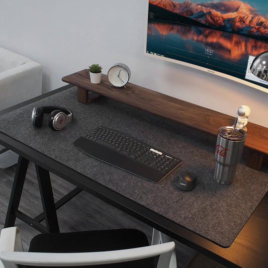 Extra large felt desk mat with non-slip coating