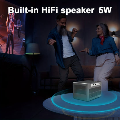 Projector 300ANSI 12000 Lumens UK Plug With Android 10.0 Support 4K 5.08meterscreen Wireless 5.2 1280*720P Home Theater Outdoor Portable - Digital Edges | Online Electronics Store
