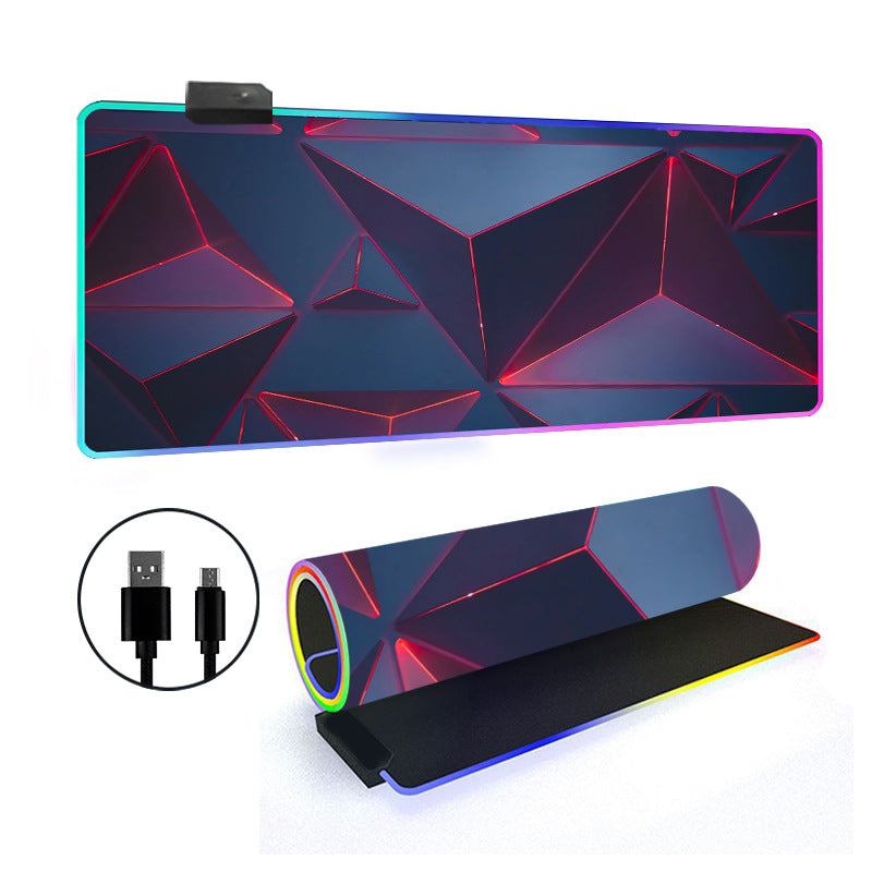 RGB Gaming Mouse Pad Oversized Grid LED Desk Mat Thickened Natural Rubber – additional product photo 10