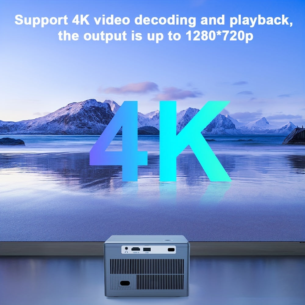 Projector 300ANSI 12000 Lumens UK Plug With Android 10.0 Support 4K 5.08meterscreen Wireless 5.2 1280*720P Home Theater Outdoor Portable - Digital Edges | Online Electronics Store