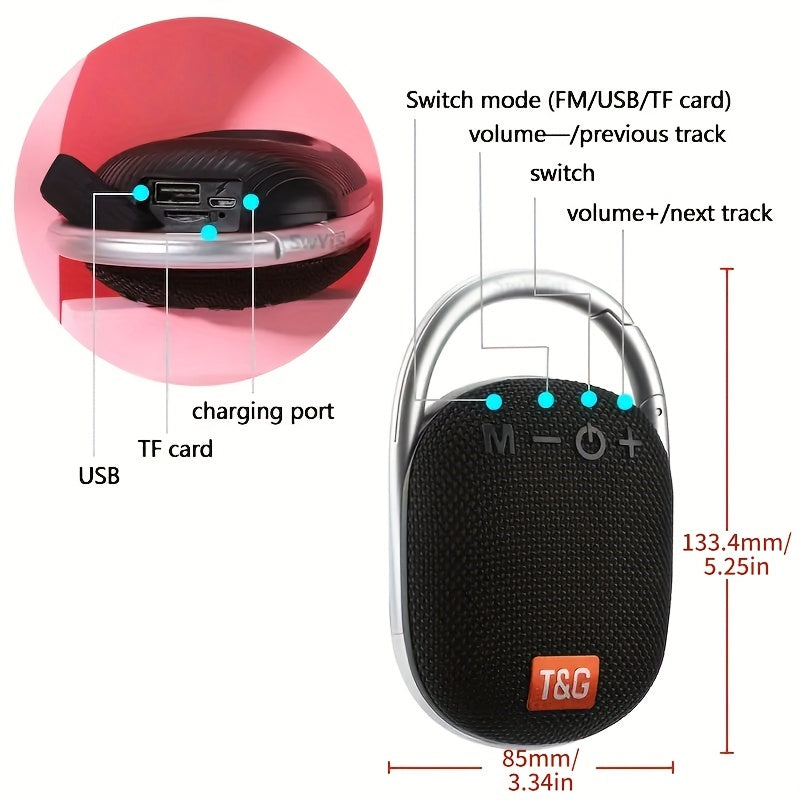 T&G 321 Wireless Portable Speaker Mountaineering Cycling Waterproof High Battery Life Wireless Connection FM And TF Card Compatible For Beach Cycling Adventure Outdoor Sports - Digital Edges | Online Electronics Store