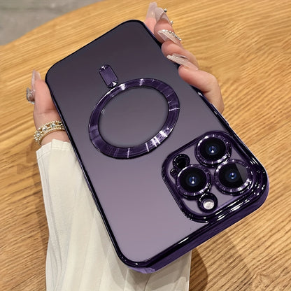 Luxury Plating Clear Adsorption Case: Transparent Magnetic Wireless Charging Case For IPhone 14 Pro Max/14 Pro/14 Plus/14/13 Pro Max/13 Pro/13/12 Pro Max/12 Pro/12/11 Pro Max/11 Pro/11 - Digital Edges | Online Electronics Store