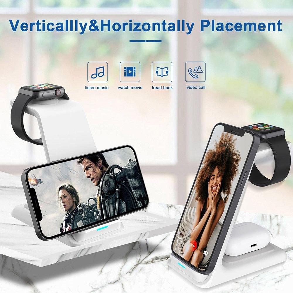3 in 1 Wireless Charger Stand Dock 20W - Digital Edges | Online Electronics Store