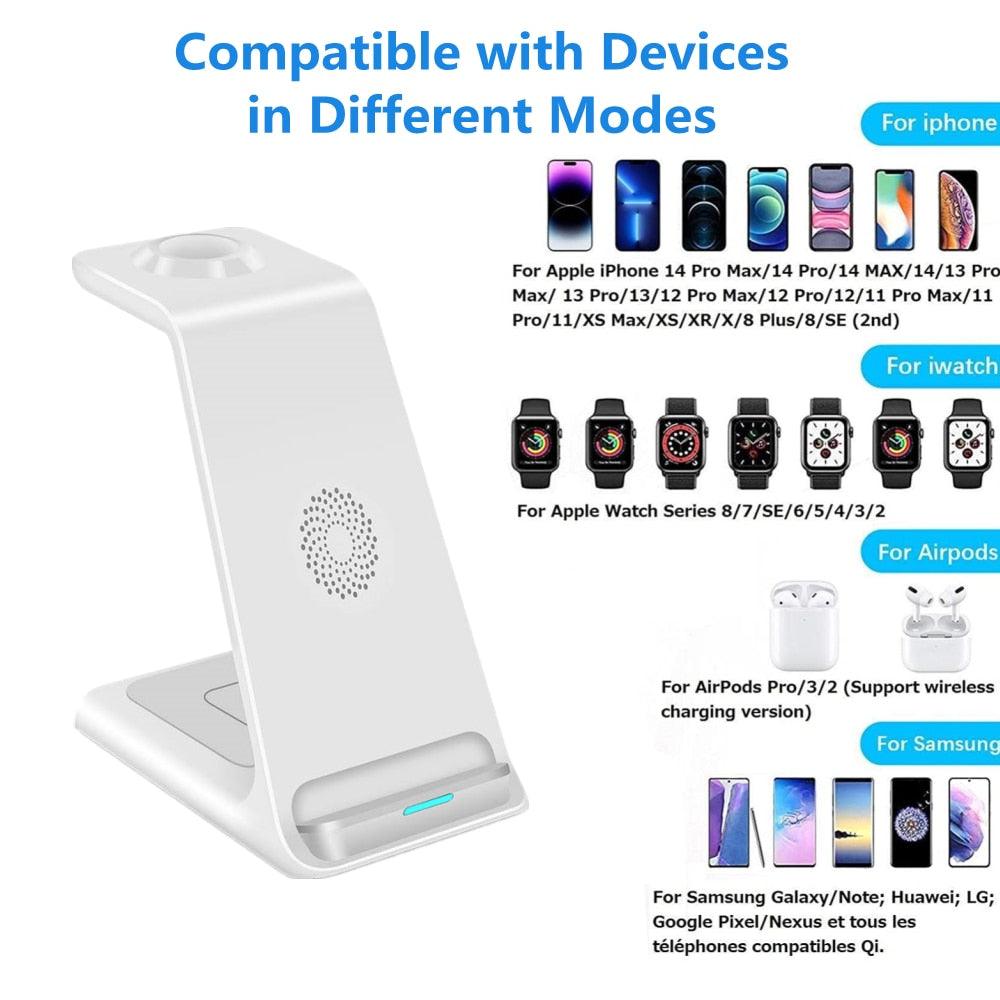 3 in 1 Wireless Charger Stand Dock 20W - Digital Edges | Online Electronics Store