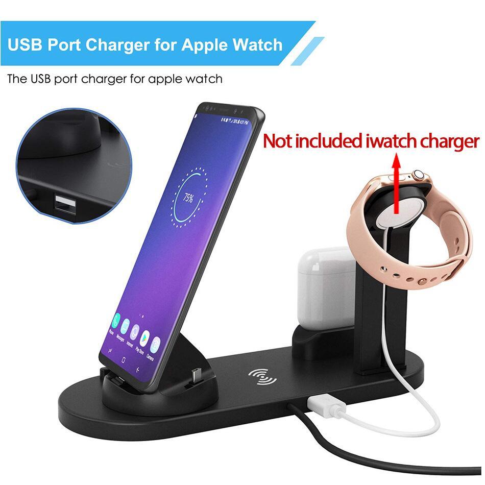 15W 7 in 1 Wireless Charger Stand Pad For iPhone 14 13 12 11 XR Apple Watch Airpods Pro iWatch 8 7 6  Fast Charging Dock Station