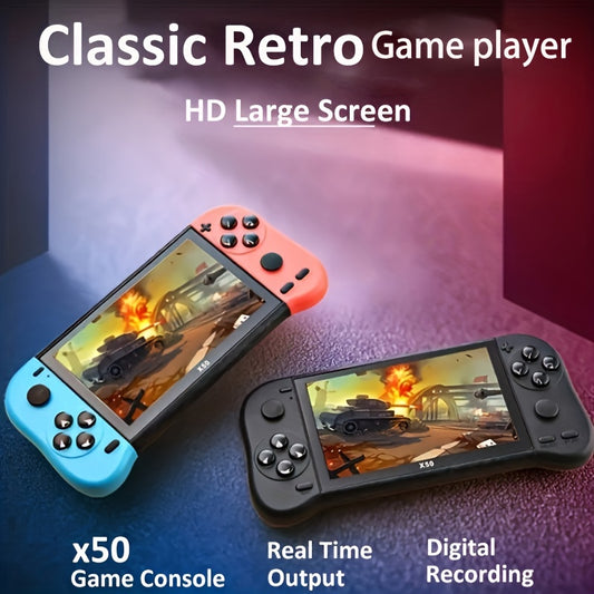 X50 HD Screen Game Console Portable Gamepad 12.95cm Retro Handheld Game Player HD TV Output For Children Kids Gift - Digital Edges | Online Electronics Store