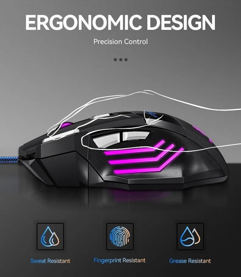 Best Gaming Mouse for Large Hands | RGB Backlit Ergonomic Mice 7D Wired - Digital Edges | Online Electronics Store